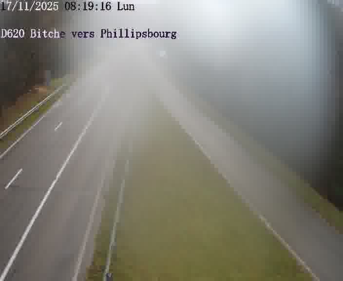 <h2>Webcam sur la D620, sur le contournement de Bitche. Vue orientée vers Philippsbourg</h2>