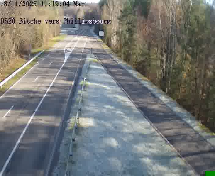 <h2>Webcam sur la D620, sur le contournement de Bitche. Vue orientée vers Philippsbourg</h2>