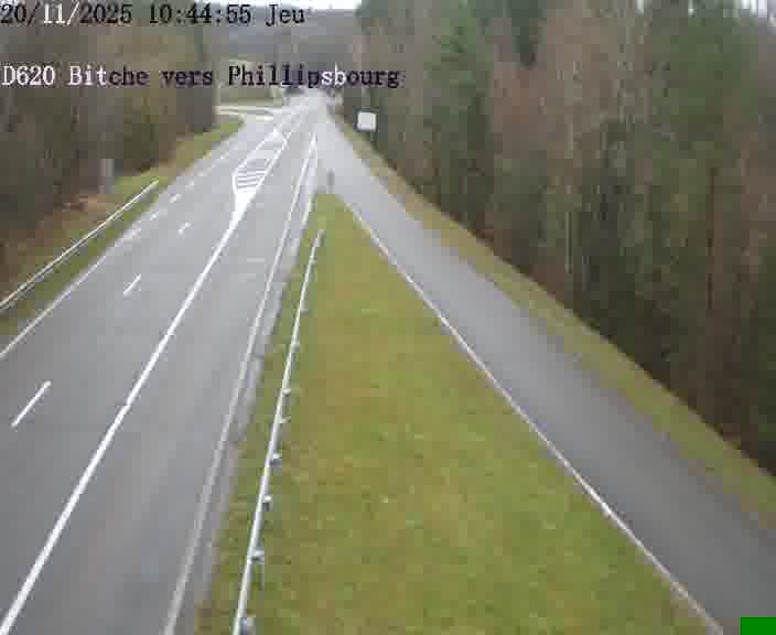 <h2>Webcam sur la D620, sur le contournement de Bitche. Vue orientée vers Philippsbourg</h2>