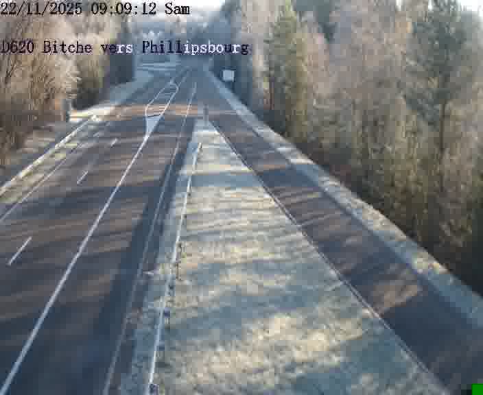 <h2>Webcam sur la D620, sur le contournement de Bitche. Vue orientée vers Philippsbourg</h2>
