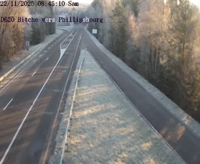 <h2>Webcam sur la D620, sur le contournement de Bitche. Vue orientée vers Philippsbourg</h2>