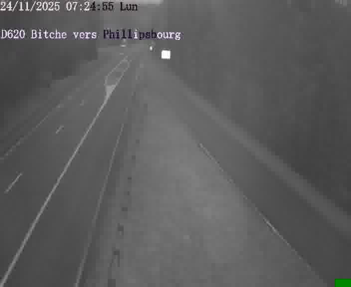 <h2>Webcam sur la D620, sur le contournement de Bitche. Vue orientée vers Philippsbourg</h2>