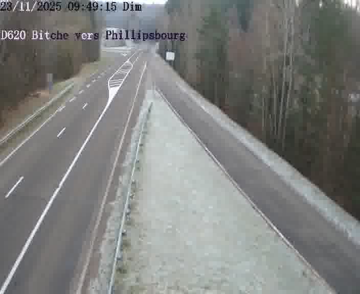 <h2>Webcam sur la D620, sur le contournement de Bitche. Vue orientée vers Philippsbourg</h2>