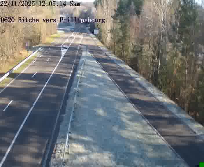 <h2>Webcam sur la D620, sur le contournement de Bitche. Vue orientée vers Philippsbourg</h2>