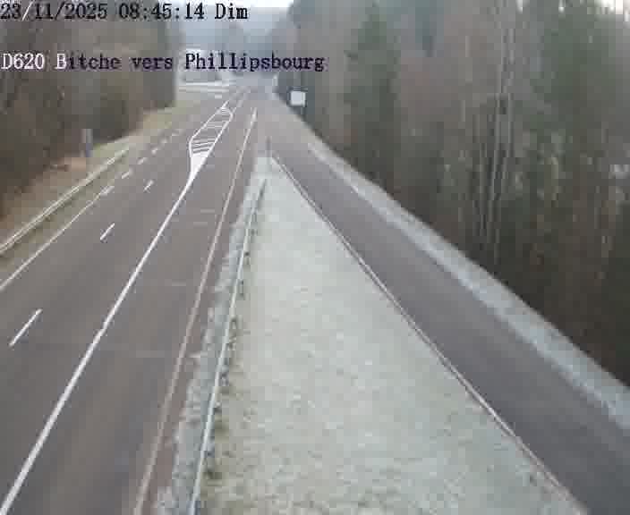 <h2>Webcam sur la D620, sur le contournement de Bitche. Vue orientée vers Philippsbourg</h2>