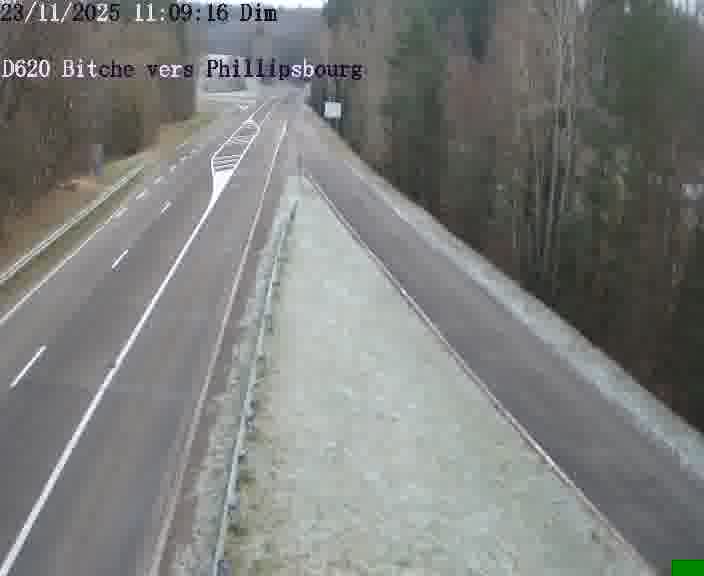 <h2>Webcam sur la D620, sur le contournement de Bitche. Vue orientée vers Philippsbourg</h2>