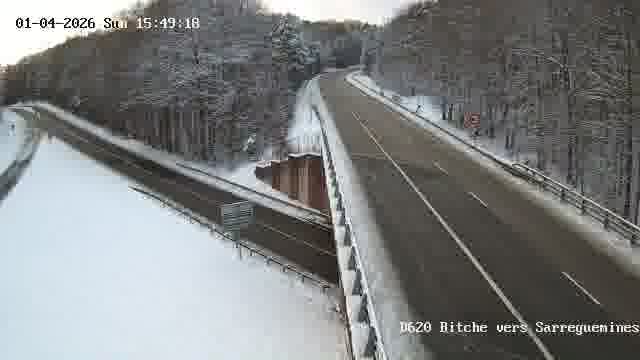 Webcam sur la D620, sur le contournement de Bitche. Vue orientée vers Sarreguemines