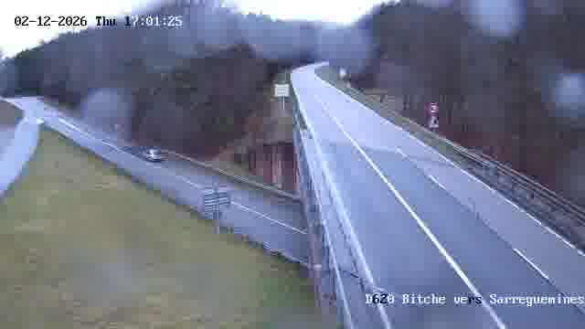 <h2>Webcam sur la D620, sur le contournement de Bitche. Vue orientée vers Sarreguemines</h2>