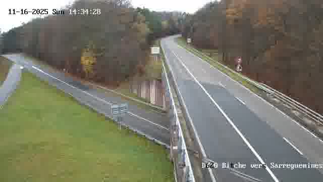 <h2>Webcam sur la D620, sur le contournement de Bitche. Vue orientée vers Sarreguemines</h2>