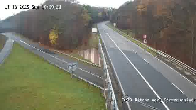 <h2>Webcam sur la D620, sur le contournement de Bitche. Vue orientée vers Sarreguemines</h2>