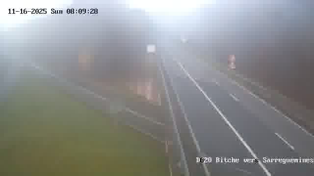 <h2>Webcam sur la D620, sur le contournement de Bitche. Vue orientée vers Sarreguemines</h2>