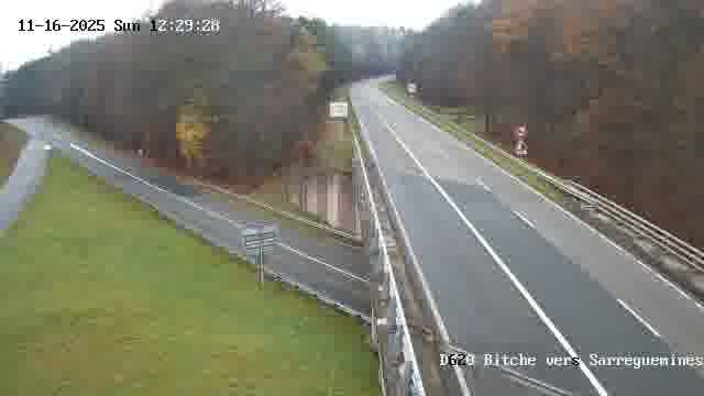 <h2>Webcam sur la D620, sur le contournement de Bitche. Vue orientée vers Sarreguemines</h2>