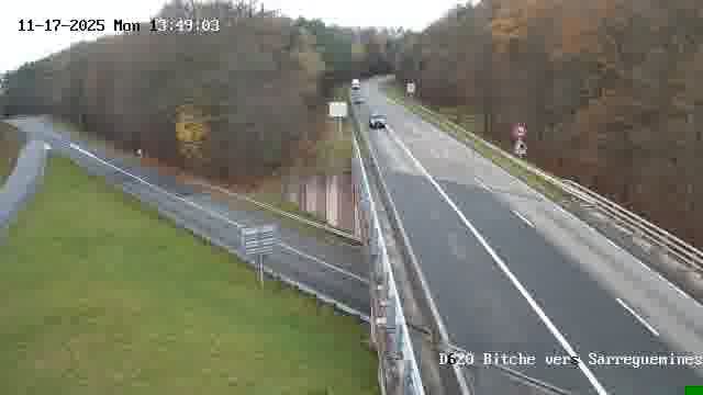 <h2>Webcam sur la D620, sur le contournement de Bitche. Vue orientée vers Sarreguemines</h2>