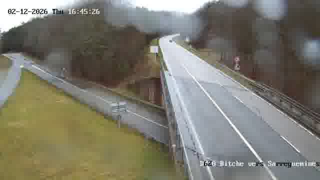Webcam sur la D620, sur le contournement de Bitche. Vue orientée vers Sarreguemines