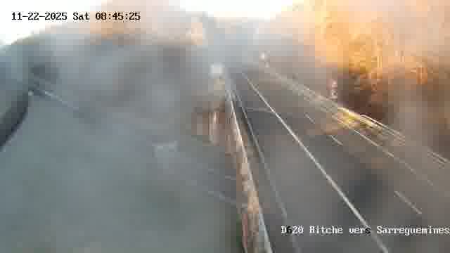<h2>Webcam sur la D620, sur le contournement de Bitche. Vue orientée vers Sarreguemines</h2>
