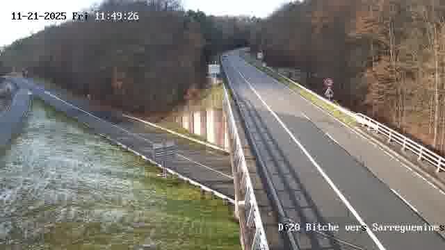 <h2>Webcam sur la D620, sur le contournement de Bitche. Vue orientée vers Sarreguemines</h2>