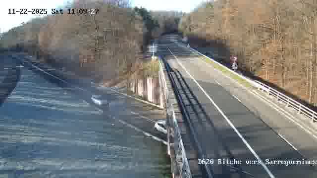 <h2>Webcam sur la D620, sur le contournement de Bitche. Vue orientée vers Sarreguemines</h2>