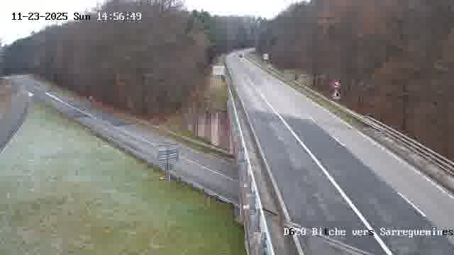 <h2>Webcam sur la D620, sur le contournement de Bitche. Vue orientée vers Sarreguemines</h2>
