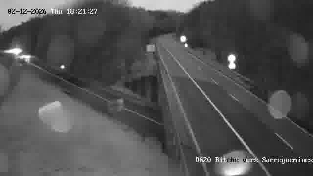 <h2>Webcam sur la D620, sur le contournement de Bitche. Vue orientée vers Sarreguemines</h2>