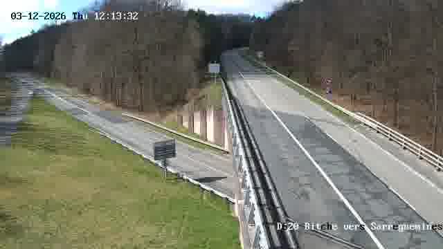 Webcam sur la D620, sur le contournement de Bitche. Vue orientée vers Sarreguemines