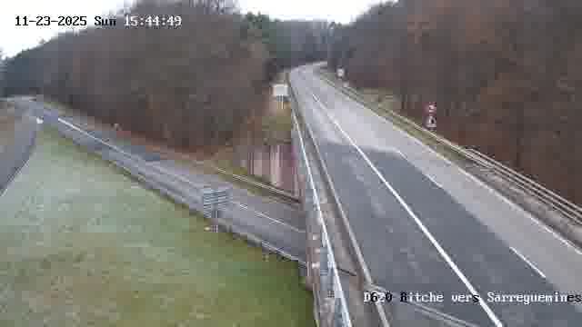 <h2>Webcam sur la D620, sur le contournement de Bitche. Vue orientée vers Sarreguemines</h2>