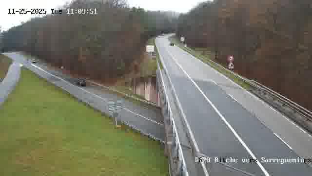 <h2>Webcam sur la D620, sur le contournement de Bitche. Vue orientée vers Sarreguemines</h2>