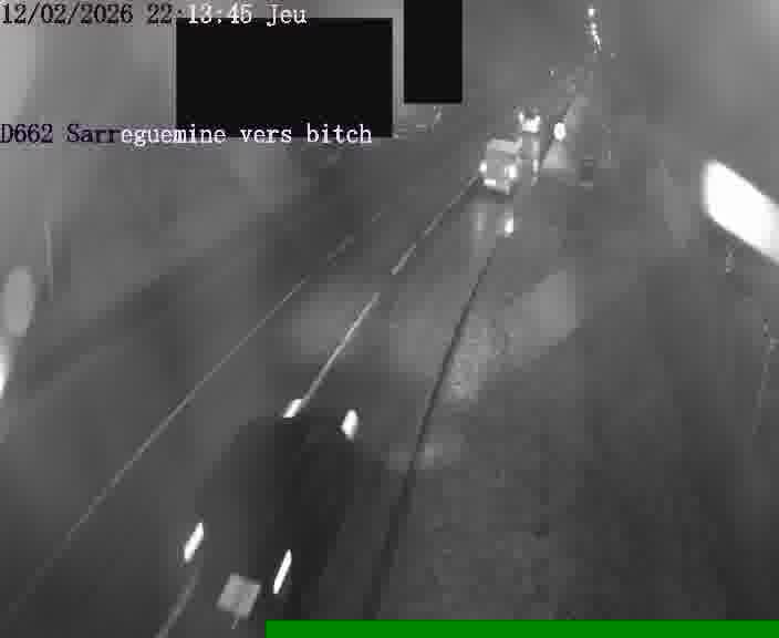 Dispositif d’observation sur D662 (France) à Sarreguemines, en direction de Bitche, offrant une visualisation fiable des conditions de circulation.