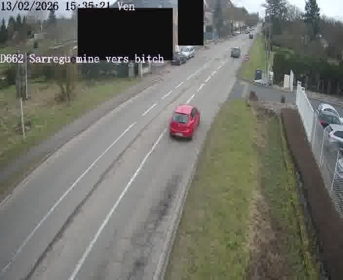 Dispositif d’observation sur D662 (France) à Sarreguemines, en direction de Bitche, offrant une visualisation fiable des conditions de circulation.