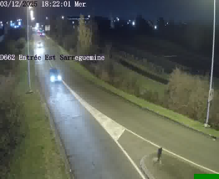 <h2>Point de vue trafic déployé sur D662 (France) à Sarreguemines, regardant vers Sarreguemines, aidant conducteurs et services à anticiper les flux.</h2>