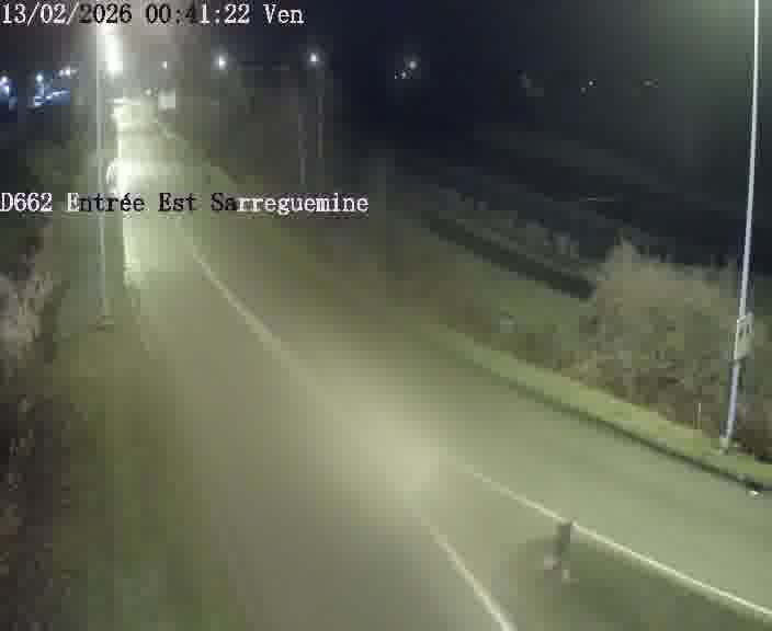 Point de vue trafic déployé sur D662 (France) à Sarreguemines, regardant vers Sarreguemines, aidant conducteurs et services à anticiper les flux.