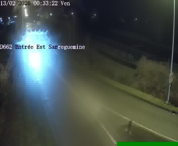 Point de vue trafic déployé sur D662 (France) à Sarreguemines, regardant vers Sarreguemines, aidant conducteurs et services à anticiper les flux.