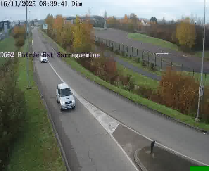 Point de vue trafic déployé sur D662 (France) à Sarreguemines, regardant vers Sarreguemines, aidant conducteurs et services à anticiper les flux.