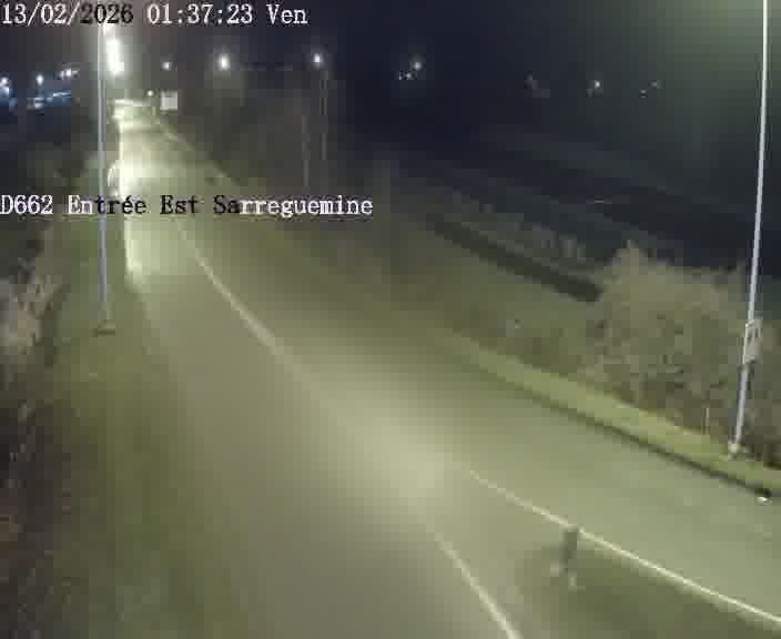 Point de vue trafic déployé sur D662 (France) à Sarreguemines, regardant vers Sarreguemines, aidant conducteurs et services à anticiper les flux.