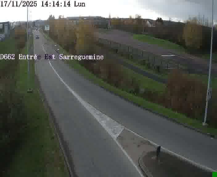 <h2>Point de vue trafic déployé sur D662 (France) à Sarreguemines, regardant vers Sarreguemines, aidant conducteurs et services à anticiper les flux.</h2>