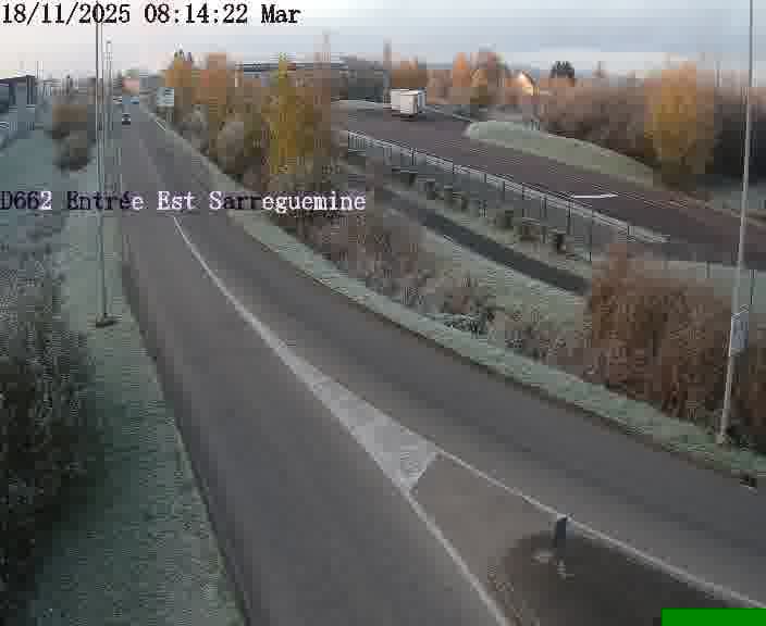 <h2>Point de vue trafic déployé sur D662 (France) à Sarreguemines, regardant vers Sarreguemines, aidant conducteurs et services à anticiper les flux.</h2>