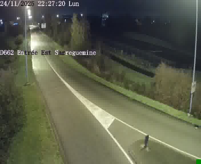 <h2>Point de vue trafic déployé sur D662 (France) à Sarreguemines, regardant vers Sarreguemines, aidant conducteurs et services à anticiper les flux.</h2>