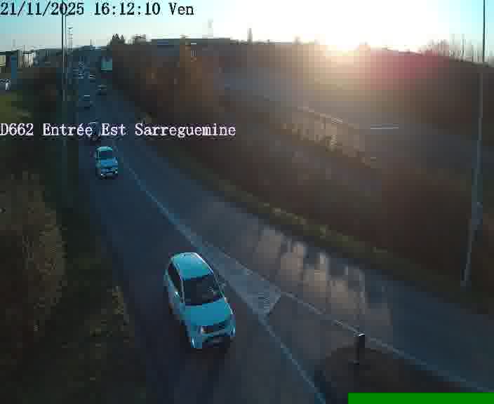 <h2>Point de vue trafic déployé sur D662 (France) à Sarreguemines, regardant vers Sarreguemines, aidant conducteurs et services à anticiper les flux.</h2>