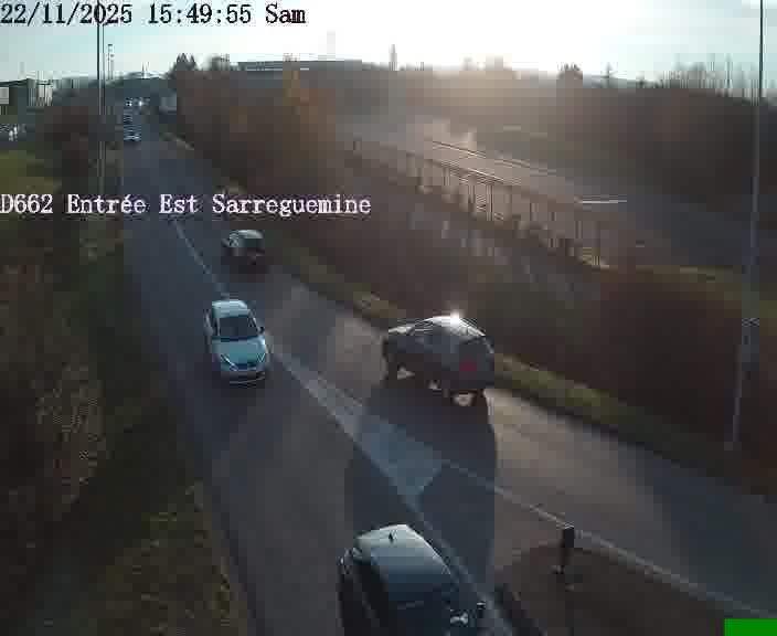 <h2>Point de vue trafic déployé sur D662 (France) à Sarreguemines, regardant vers Sarreguemines, aidant conducteurs et services à anticiper les flux.</h2>