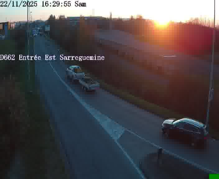 <h2>Point de vue trafic déployé sur D662 (France) à Sarreguemines, regardant vers Sarreguemines, aidant conducteurs et services à anticiper les flux.</h2>