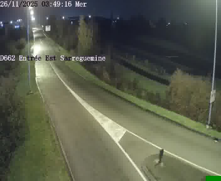 <h2>Point de vue trafic déployé sur D662 (France) à Sarreguemines, regardant vers Sarreguemines, aidant conducteurs et services à anticiper les flux.</h2>