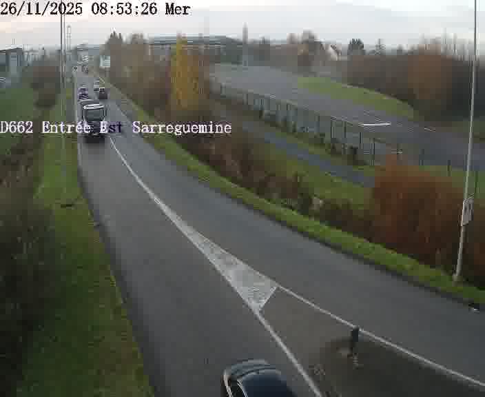 <h2>Point de vue trafic déployé sur D662 (France) à Sarreguemines, regardant vers Sarreguemines, aidant conducteurs et services à anticiper les flux.</h2>