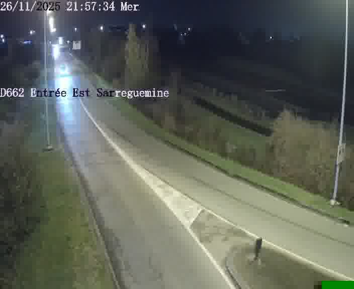 <h2>Point de vue trafic déployé sur D662 (France) à Sarreguemines, regardant vers Sarreguemines, aidant conducteurs et services à anticiper les flux.</h2>