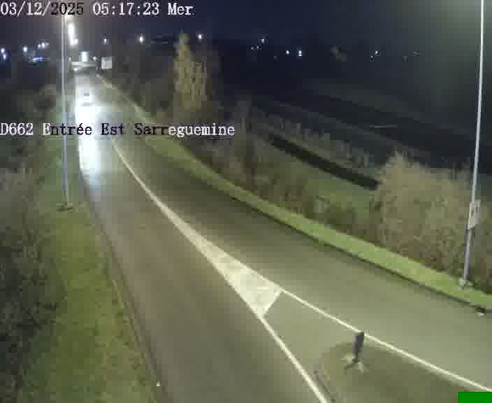 <h2>Point de vue trafic déployé sur D662 (France) à Sarreguemines, regardant vers Sarreguemines, aidant conducteurs et services à anticiper les flux.</h2>