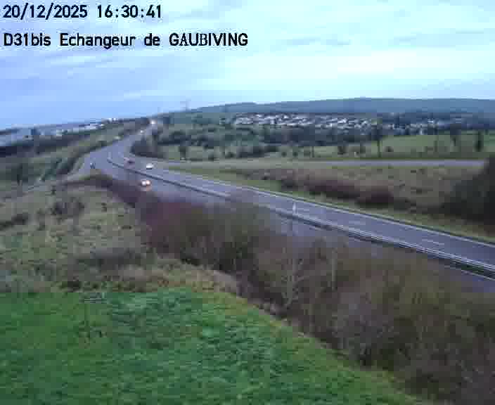 <h2>Dispositif d’observation sur D31bis (France) à Gaubiving, en direction de Sarreguemines, offrant une visualisation fiable des conditions de circulation.</h2>