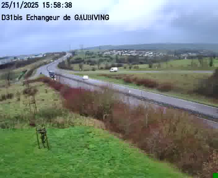 <h2>Dispositif d’observation sur D31bis (France) à Gaubiving, en direction de Sarreguemines, offrant une visualisation fiable des conditions de circulation.</h2>