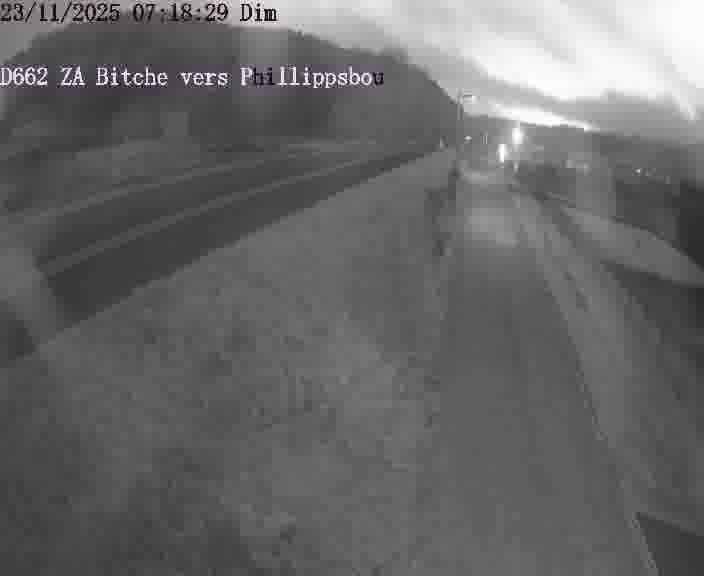 <h2>Caméra de trafic sur D662 (France) à Bitche, orientée vers Phillippsbourg, permettant d’évaluer fluidité, incidents et densité automobile.</h2>