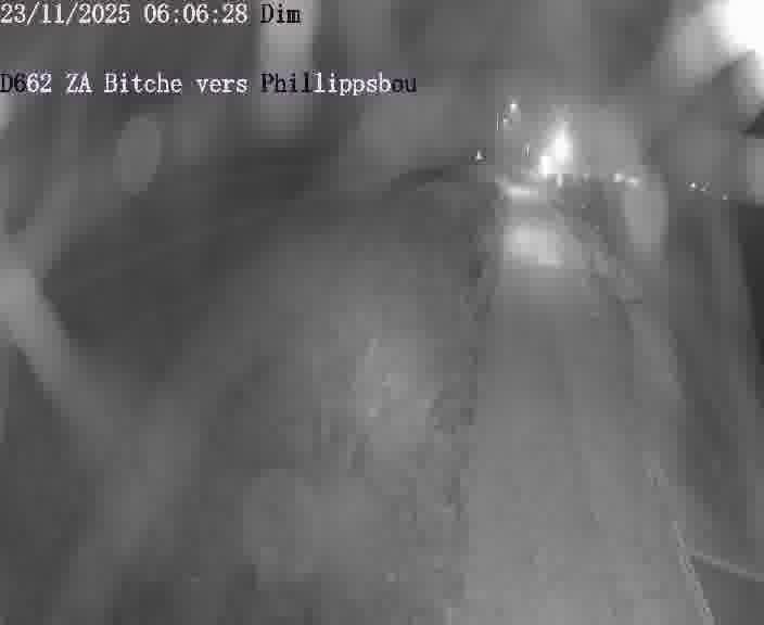 <h2>Caméra de trafic sur D662 (France) à Bitche, orientée vers Phillippsbourg, permettant d’évaluer fluidité, incidents et densité automobile.</h2>