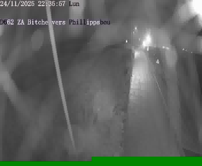 <h2>Caméra de trafic sur D662 (France) à Bitche, orientée vers Phillippsbourg, permettant d’évaluer fluidité, incidents et densité automobile.</h2>