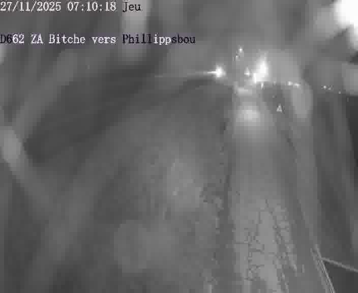 <h2>Caméra de trafic sur D662 (France) à Bitche, orientée vers Phillippsbourg, permettant d’évaluer fluidité, incidents et densité automobile.</h2>