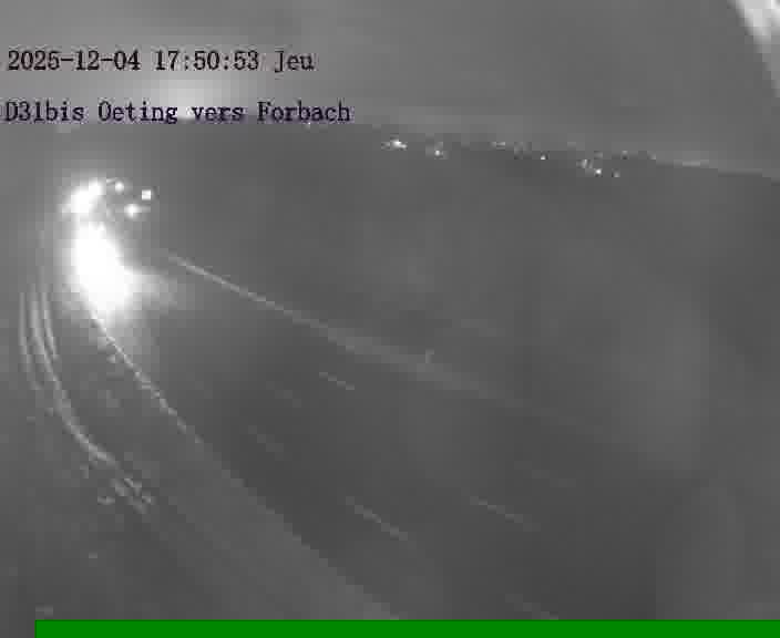 <h2>Caméra routière située sur D31bis (France) à Oeting, orientée vers Forbach, surveillant en continu la circulation locale et régionale.</h2>
